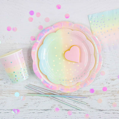 Iridescent Pastel Cup - Pack of 10 - 9OZ (300ml)