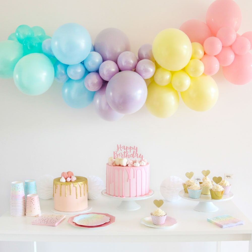 Easter Party Decorations, Pastel Rainbow Balloon Garland