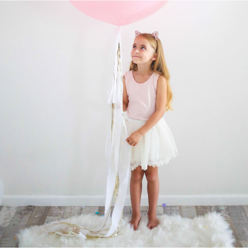 Funny Fashion - Balloons Balloon-Accessory-Tulle Ribbon-White-8