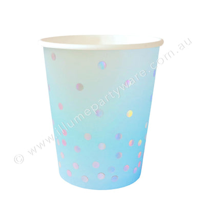 Blue Iridescent Cup - Pack of 10 - 9OZ (300ml)