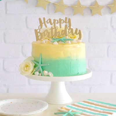 Happy Birthday Gold Cake Topper