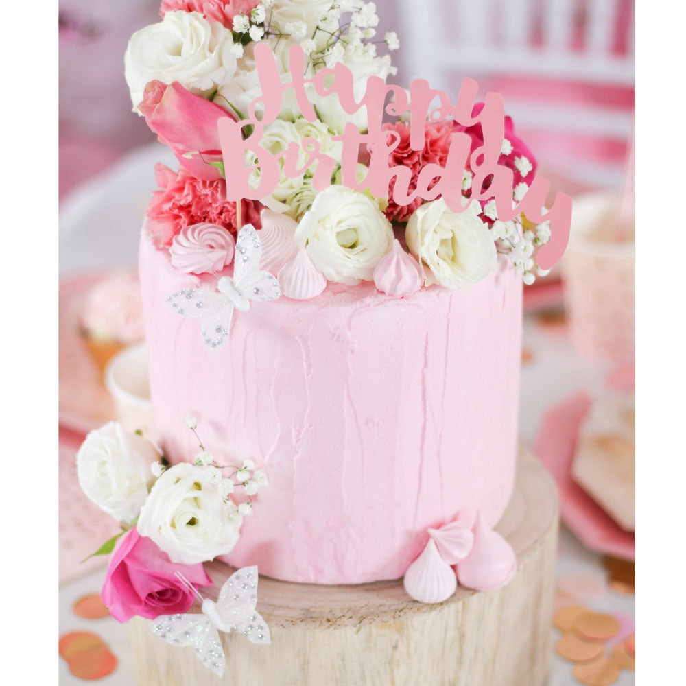 Happy Birthday Floral Cake Topper | Muslim Memories