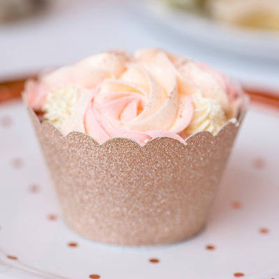 Rose Gold Glitter Cupcake Wrapper