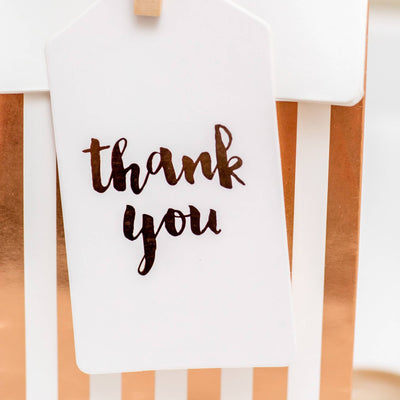 Rose Gold Thank You Tags - Pack of 10