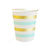 Gold & Mint Stripe Cup - Pack of 10