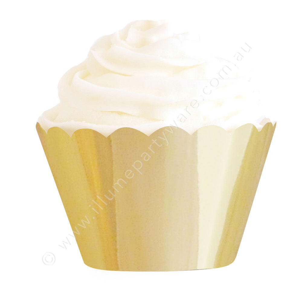 Gold Foil Cupcake Wrapper - Pack of 12