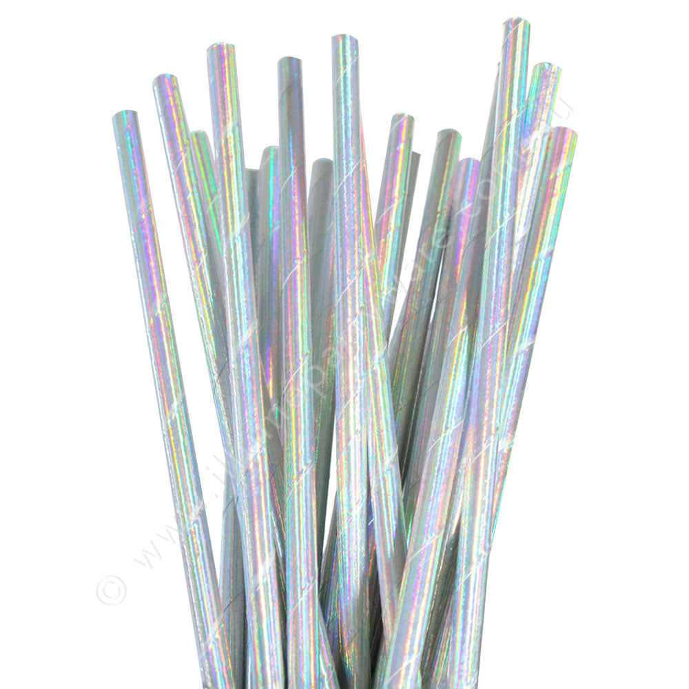 Iridescent Pink Party Straws