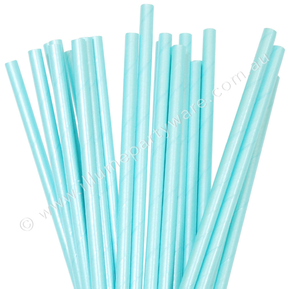 Solid Paper Straws: Blue