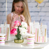 Gold & Pink Stripe Cup - Pack of 10