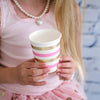 Gold & Pink Stripe Cup - Pack of 10