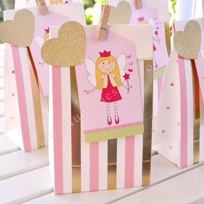 Gold & Pink, Stripes & Spots - Treat Bag - Pack of 10