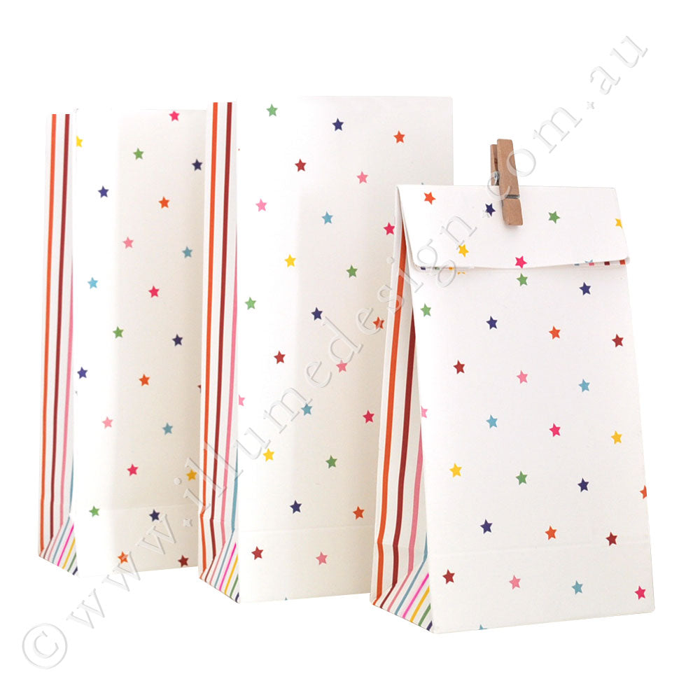 Rainbow Stripe & Stars - Treat Bag - Pack of 10
