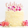 Celebrate Rose Gold Glitter Cake Topper - 1 Pce