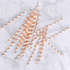 Rose Gold Stripe Straws - Pack of 25
