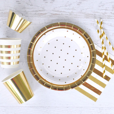 Gold Foil Large Plate - Pack of 10