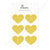 Gold Glitter Heart Sticker Seals - Pack of 24